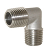 Adaptor stainless steel AISI 316L elbow male-male R1/4"